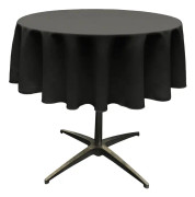 Svart polyester engångs rund duk 213cm