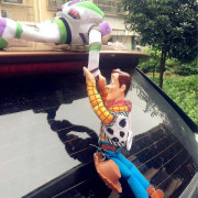 Biltaksdekoration Docka Bilsvans Rolig docka Bil Exteriördekoration Present till pappa (buzz Rescue Woody (ingen huva))