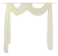 BEL-7076732137744-Draperad krämgardin 140 x 600 cm