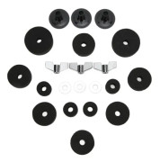 BEL-7643669936254-(svart)21 delar cymbalersättningstillbehör Trumfiltar