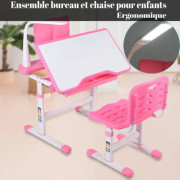 BEL Anti-slip justerbar kontorsstolset för barn och studenter Pink-30