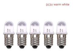 5 st E10 LED-lampa E10 DC 3v 4.5v Instrumentlampa E10 Indikatorlampa Gammaldags Ficklampa