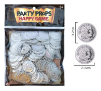 100st Poker Casino Chips Mynt Guldplätering Plast Spansk Tre Sliver ONESIZE
