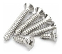 M6 Självgängande skruvar i rostfritt stål, Phillips/Platt/Försänkt huvud Självgängande skruvar, Träskruvar, M6×20mm, 10st