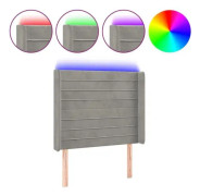 LED sänggavel Ljusgrå 103x16x118/128 cm Sammet - YOSOO - Klassisk - Tidlös