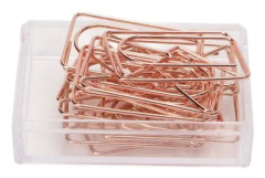 BEL-7293629088396-Gyllene gem 100 st pappersklämmor Bärbar mini söt form roséguldpläterad metall gem för hem