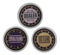 1 Dealer 1 Small Blind 1 Big Blind för pokermarker Set för pokerkort