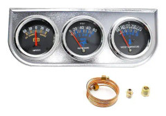 Auto 2\"52mm Triple Table AMP Kit Universal Hydraulisk Vattentemperatur Strömningsmätare Tre I Ett Bilinstrument