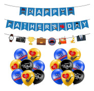 Fars Dag Festival Partytillbehör Glad Fars Dag Banner Ballonger Kit Heminredning Set