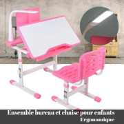 BEL Anti-slip justerbar kontorsstolset för barn och studenter Pink-22