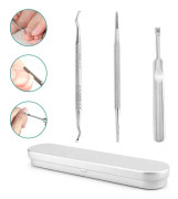 3PCS Uppgraderad Inväxt tånagelverktyg, Inväxt tånagel fil och lyftare, Podiatrist nagelbehandling verktyg Manikyr Pedikyr set Smärtlindring