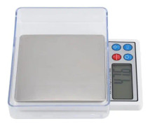 ZJCHAO elektronisk fickvåg - 2KG/0,1g - Hög precision för att mäta medicinvikt - Vit