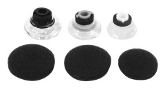 3-pack stora, medelstora och små ersättningsöronproppar i gel för Plantronics Voyager Legend Eartip Kit（Svart transparent）