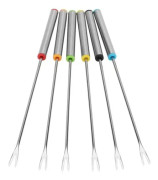 HURRISE Fondue Gafflar 6st/set Rostfritt stål Choklad Ost Dessert Fondue Pottgafflar Köksredskap
