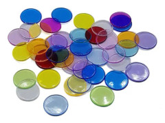Haloppe 100st 19mm Bingo Chips Transparent Color Counting Math Game Counters Markers