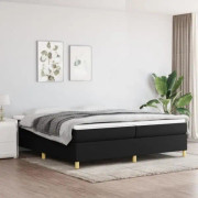 BEL-7076732195522-Box resårbädd med madrass Svart 200x200 cm Tyg