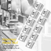 VBESTLIFE Hammer Head Mutter Hardware Mutter, 50 st Kolstål glidande T-Mutter, DIY bricka