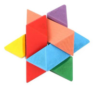 HURRISE Brain Teaser Toy Burr Pussel Klassisk Intelligens Färgglad åttakantiga sammankopplade leksaker Brain Teaser Toy för