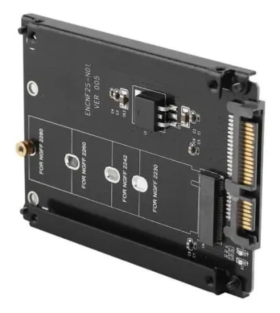 HURRISE M.2 till SATA M Key Högpresterande 22-stifts M.2 NGFF till SATA Adapter Plug and Play M.2 till SATA M Key