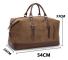 Markroyal Canvas Läder Herr Resväskor Handbagage Resväskor Herr Duffelväskor Handväska Resväska Stor Weekendväska Övernattning（Kaffebrun medium）