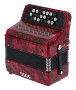 SALUTUYA Accordian Accordion - Professionellt rörinstrument, 22 tangenter, 8 bas, för dator Concertina Red