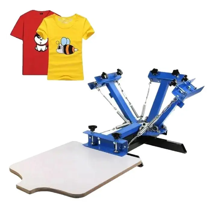 Silk Screen Printing Machine, 4 färger, stålkonstruktion, DIY-kit