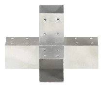 Stolpekoppling X form Galvaniserad metall 71x71 mm - SALUTUYA - BD01703