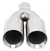 SALUTUYA Dubbel avgasspets för bil i rostfritt stål, dubbel avgasspets, 63x89 mm, automatiskt avgassystem