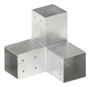 Stolpekoppling Y-form Galvaniserad metall 81x81 mm - SALUTUYA - BD01505
