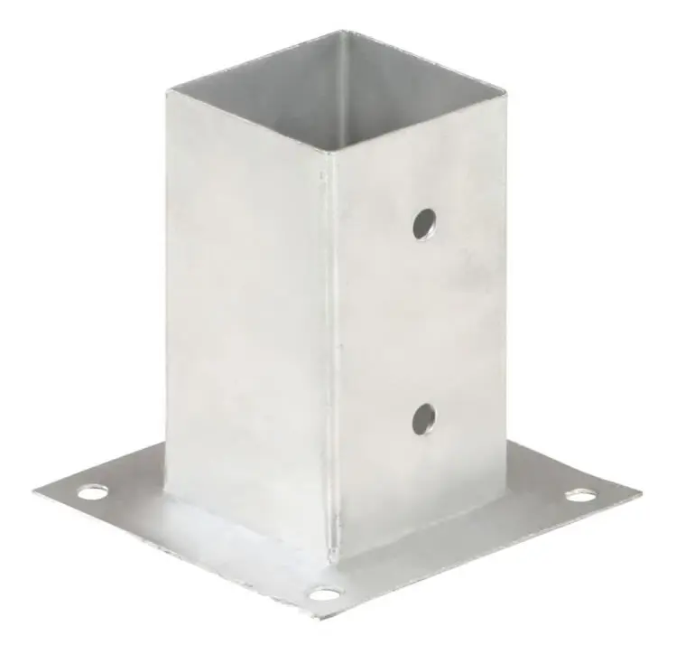 Stolpeankare 4 st Galvaniserad metall 81 mm - SALUTUYA - BD03027