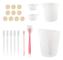 SALALIS Silikon Mätkopp Verktygssats Silikon Mätkopp DIY Piece Tool Set 21 delar, Rosa