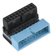 HURRISE 5ST USB-moderkortskontakt 90 graders vinklad USB 3.0 19-stifts moderkort internt huvud