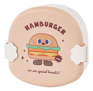 HURRISE Bento Box för barn Barn Bento Box Cartoon Look Divider Mat Kulinariskt Lunchlock Burger Mönster Khaki