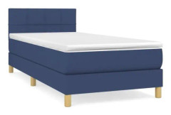 BEL-7416653522531-Box resårbädd med madrass Blå 90x200 cm Tyg