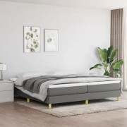 BEL-7667103836870-Box resårbädd med madrass Mörkgrå 200x200cm Tyg