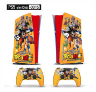 Playstation 5 Slim Ps5 Slim Dragon Ball Anime Skin Dekal och Controller Stickers Set, reptålig (disk-0015)