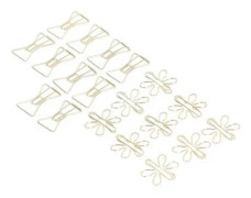 BEL-7423054947993-Söt gem 100 st gem, söt guld metall blomma form Galvanisering gem och brevpapper form