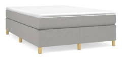 BEL-7029242420974-Sängfjäderbotten Ljusgrå 140x190 cm Tyg