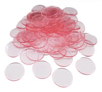 Haloppe 100st 19mm Bingo Chips Transparent Color Counting Math Game Counters Markers