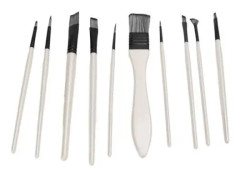 HURRISE Paint Brush Set 10ST Penslar Set Flera storlekar Nylonull Massivt trähandtag Akvarellpensel