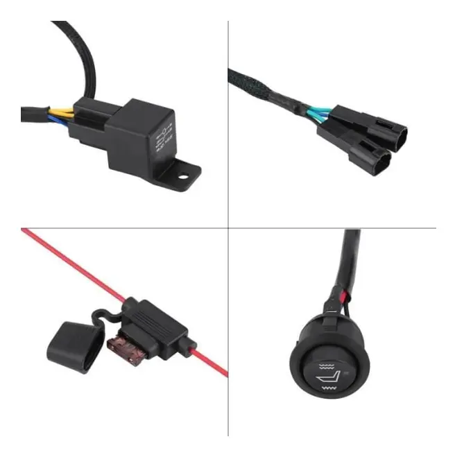 HURRISE Kolfiber sätesvärmare 2st Universal bilsätesvärmare i kolfiber med rund omkopplare