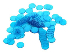 100 st blå plastbingochips 3 cm [HK]