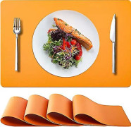 4 st läderunderlägg (18x12 tum, orange)