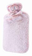 Varmvattenflaska med mjukt överdrag - 2L stor - Klassisk varmvattenflaska för smärtlindring, nacke och axlar, varm och kall terapi - Perfekt present till tjejer pink