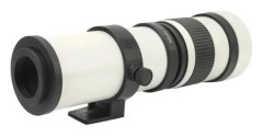 HURRISE-objektiv 420-800 mm F8.3-16 Teleskop-teleobjektiv med manuellt fokus för EF-S-monterad kamera (vit)