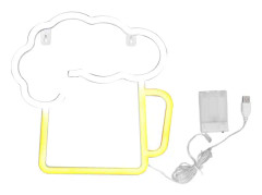 Neonölskyltar Gula Vita Batteri USB-drivna IP45 Vattentäta Lätt att Hänga Barskylt för Väggdekoration