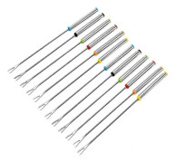 Grillspett, 12 delar Grillspett Kabobspett 16 cm, köttspett, fonduegaffel i rostfritt stål med värmetåligt handtag