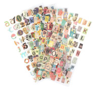 6 ark vintage klistermärken för scrapbooking, klistermärken för graffiti, vintage bokstäver och siffror, självhäftande dekaler, scrapbooking-tillbehör