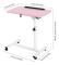Bärbar multifunktionell avtagbar bärbar dator skrivbord med hjul Sängsoffa Böcker Snack Pink
