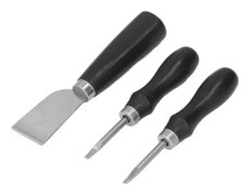 TBEST Läderknivset - Böjt stålhandtag - Skärande kanter - Vit